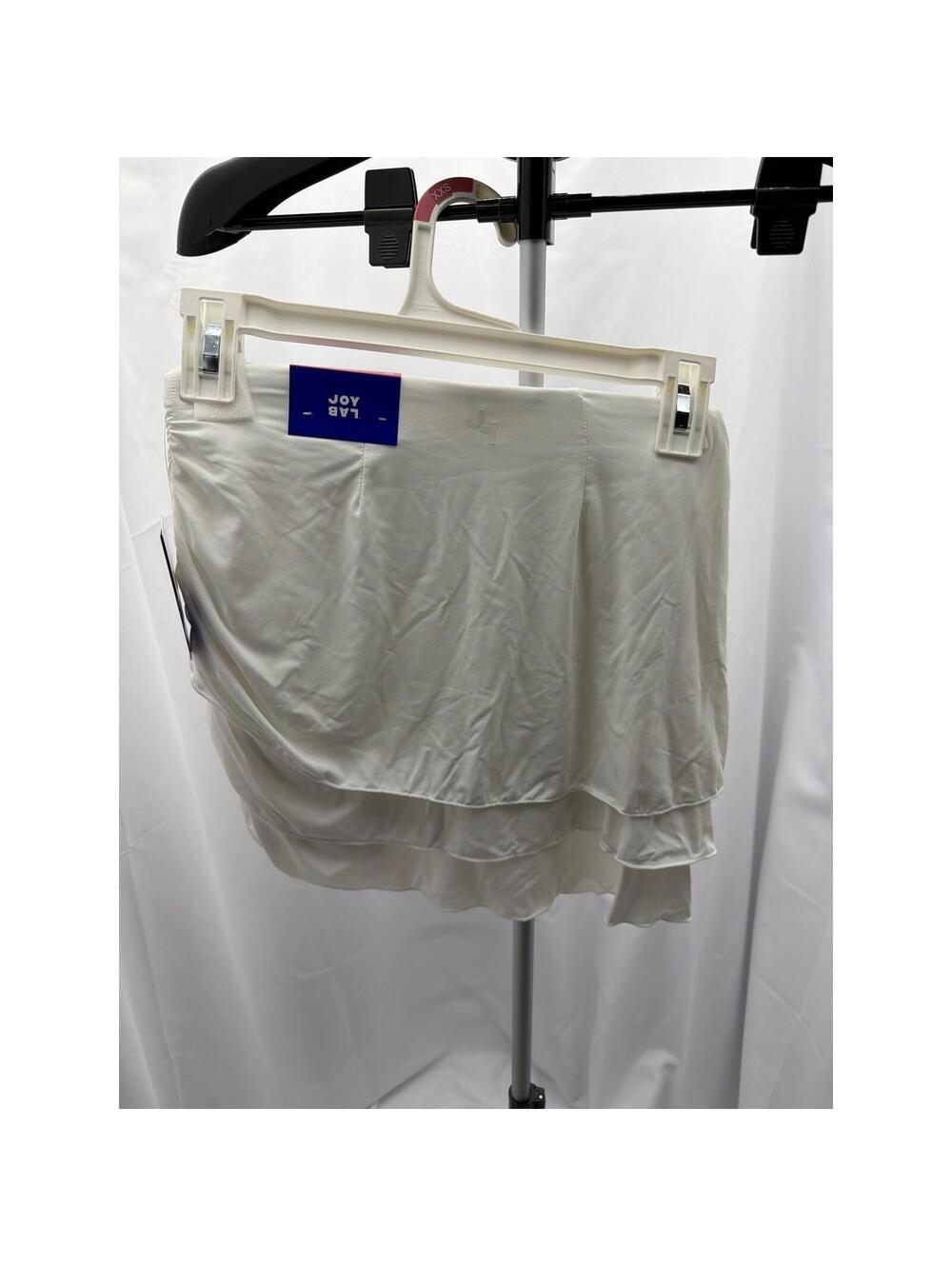 JoyLab Womens High-Rise Skort True White Tiered Ruffle Athletic Skirt XXS NEW